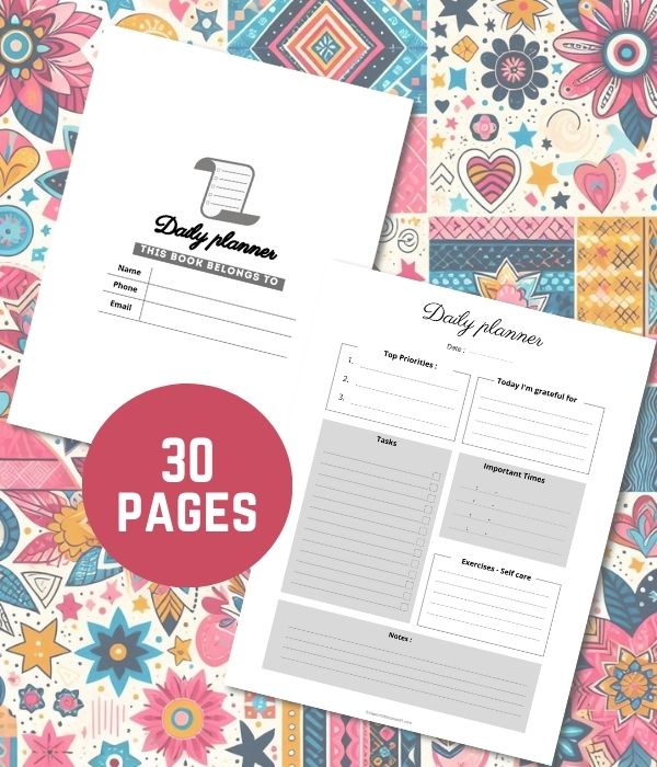 Free printable Daily Planner Gray (8.5 x 11 Inches, 30 Printable Pages) for 