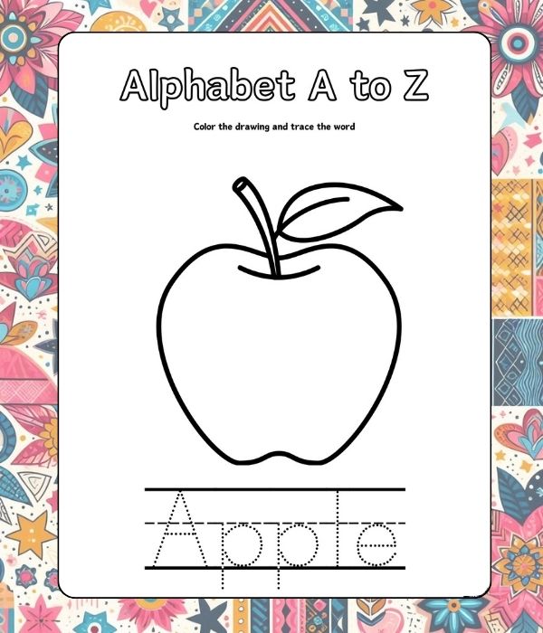 Free printable Alphabet A to Z Coloring Worksheets for Kids (26 Pages) for 
