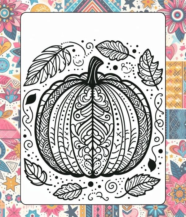 Free printable Decorative Patterned Pumpkin